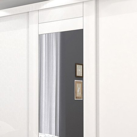 Guarda-Roupa Casal com 3 Portas e Espelho Paris Slide-Docelar - Branco