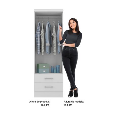 Armário Utilitário Multiuso 2 Portas 2Gavetas Branco Carraro - Colombo