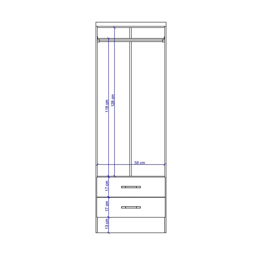 Armário Utilitário Multiuso 2 Portas 2Gavetas Branco Carraro - Colombo