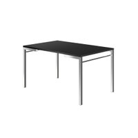 Mesa de Jantar Tampo Preta e Tubos Cromados Carraro
