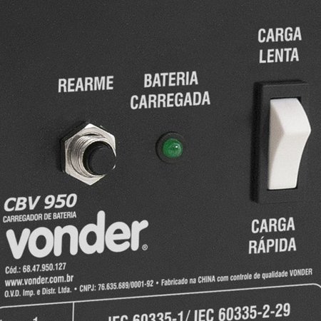 Carregador de Bateria Vonder 12V 25-90AH CBV950