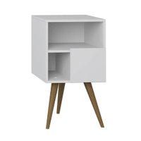 Mesa de Cabeceira com Porta Be Mobiliario Retrô - Branco