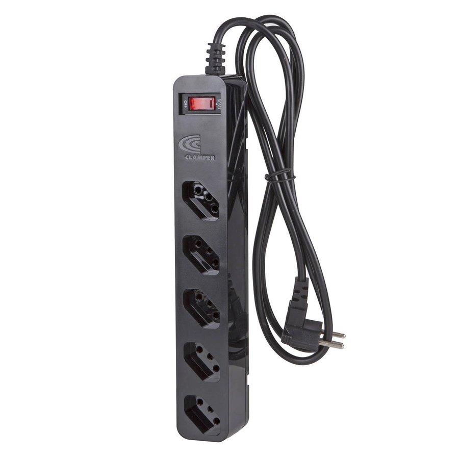 DPS Clamper Energia 5 Preto + Filtro de Linha Proteção contra Surtos ...