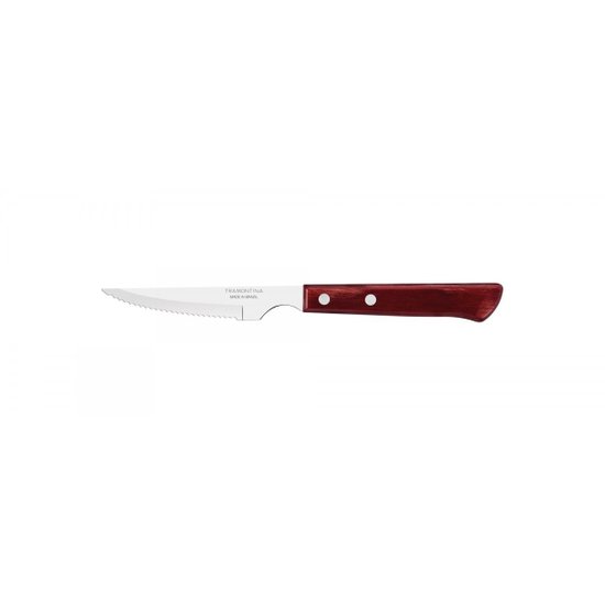 Faca para Churrasco Tramontina com Lâmina em Aço Inox e Cabo em Madeira Polywood Vermelho 4" Tramontina