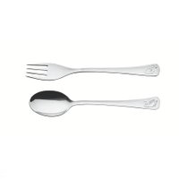 Jogo de Talheres Infantil Tramontina Baby Acabamento Brilho com Desenho em Alto Relevo 2pçs Aço Inox