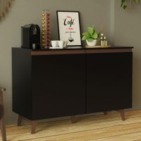 Balcão Armário de Cozinha Cantinho do Café 2 Portas Preto Reims Madesa