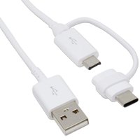 Cabo De Energia Samsung Usb Tipo Micro B e Tipo C Branco