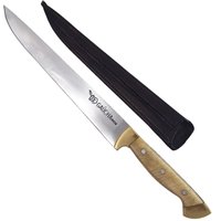 Faca Peixeira Artesanal Aço Inox Cabo De Chifre 8 Polegadas Claro