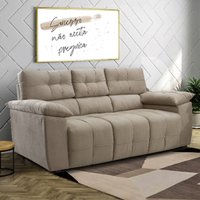 Sofá 3 Lugares Clássico Cama Inbox 2,00m Tecido Suede Bege