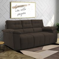 Sofá 3 Lugares Clássico Cama Inbox 2,00m Tecido Suede Café