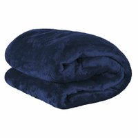 Cobertor Casal Manta Microfibra Fleece 01 Peça - Azul Marinho