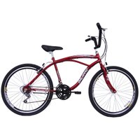 Bicicleta Masculina Aro 26 com 18 marchas Beach - Vermelha