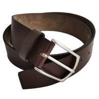 Cinto Masculino Marrom Liso De Couro Fasolo Com Fivela Tam 100