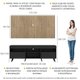 Rack c/ Painel TV 65" Preto/Rustic Londres Multimóveis Pés Retrô Preto
