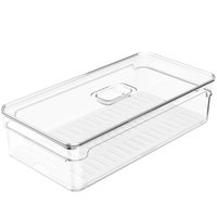 Organizador De Geladeira Empilhável 2,8L Clear Fresh Com Respiradouro Frutas Legumes Vegetais OU