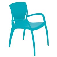 Cadeira Tramontina Clarice Azul com Braços em Polipropileno e Fibra de Vidro