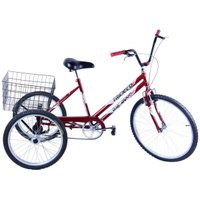 Bicicleta Triciclo Aro 26 Cor Vermelho