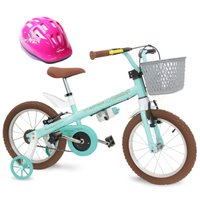 Bicicleta para menina Antonella Aro 16 Verde Água com Capacete Nathor