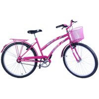 Bicicleta Feminina Aro 26 com cestinha Susi Pink