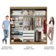 Guarda-Roupa Casal Madesa Kansas 3 Portas de Correr com Espelhos 3 Gavetas - Marrom/Branco