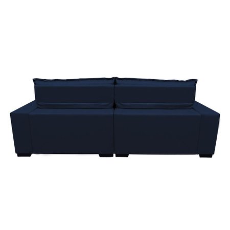 Sofá 2,72m Retrátil e Reclinável com Molas Cama inBox Plus Tecido Suede Velusoft Azul