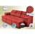 Sofa Itália 2,25 Mts Retrátil e Reclinavel Tecido Suede Vermelho - Cama InBox