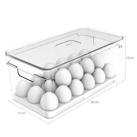 Organizador De Ovos Clear Fresh 36 UN Porta Ovos Com Tampa E Alças Laterais Geladeira Cozinha OU