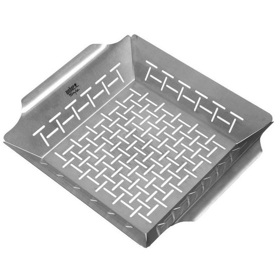 Assadeira Perfurada em Aço Inox Pequena Weber