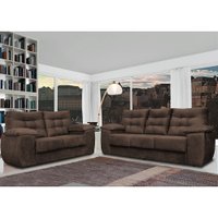 Conjunto Sofá Luxemburgo Com 3 E 2 Lugares 1,52m e 2,02m Suede