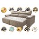Sofá 2,12m Retrátil e Reclinável com Molas Cama inBox Top Tecido Suede Velusoft Bege