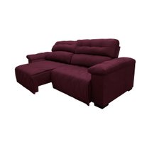 Sofá 2,22m Retrátil e Reclinável com Molas Cama inBox Top Tecido Suede Velusoft