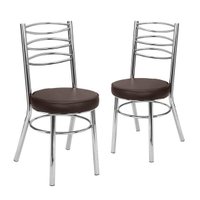 Kit 2 Cadeiras Cromadas CC34 - D415 Debrum Marrom - Tre Paroni