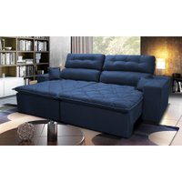 Sofá Cama inBox Confort  2,62m Retrátil e Reclinável com Molas Tecido Suede Velusoft