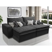 Sofá Cama Inbox Supreme Retrátil e Reclinável 2,52m com Molas Ensacadas Tecido Suede Velusoft