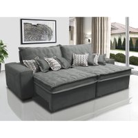 Sofá Retrátil e Reclinável 2,32m com Molas Ensacadas Cama Inbox Supreme - Suede Velusoft