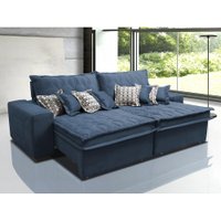 Sofá Retrátil e Reclinável 2,92m com Molas Ensacadas Cama Inbox Supreme Tecido Suede Velusoft