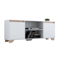 Rack com 2 Portas e 1 Prateleira 2030 - Quiditá - Branco/Siena