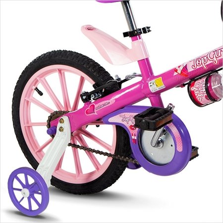 Bicicleta Feminina Nathor  com Capacete Rosa Top Girls Aro 16