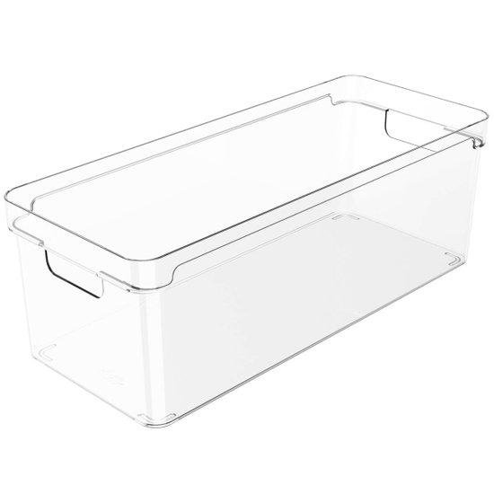 Organizador Empilhável Caixa Organizadora Closet 37x15x13cm Clear Natural