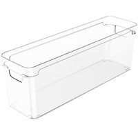 Organizador De Armário Retangular 37x10x13cm Caixa Organizadora Transparente Com Alças Clear OU