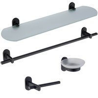 Kit Acessório Banheiro Luna 4 Peças - Preto