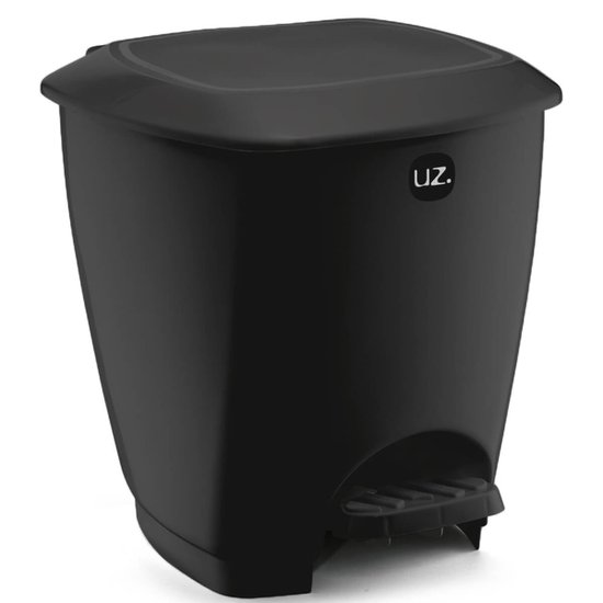 Lixeira com Pedal Gold Plástica 12 Litros Versátil Uz - Preta