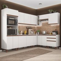 Cozinha Completa de Canto Madesa Reims 462001 com Armário e Balcão