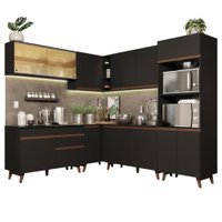 Cozinha Completa de Canto Madesa Reims 452001 com Armário e Balcão