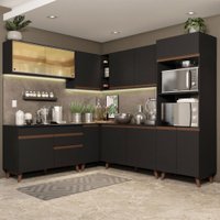 Cozinha Completa de Canto Madesa Reims 452001 com Armário e Balcão