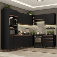 Cozinha Completa de Canto Madesa Reims 462002 com Armário e Balcão