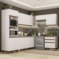 Cozinha Completa de Canto Madesa Reims 462002 com Armário e Balcão