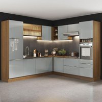 Cozinha Completa Madesa Lux de Canto com Armário e Balcão
