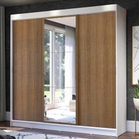 Guarda-Roupa Casal Madesa Istambul 3 Portas de Correr com Espelho 3 Gavetas