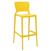 Banqueta Tramontina Safira Alta Bar em Polipropileno e Fibra de Vidro Amarelo